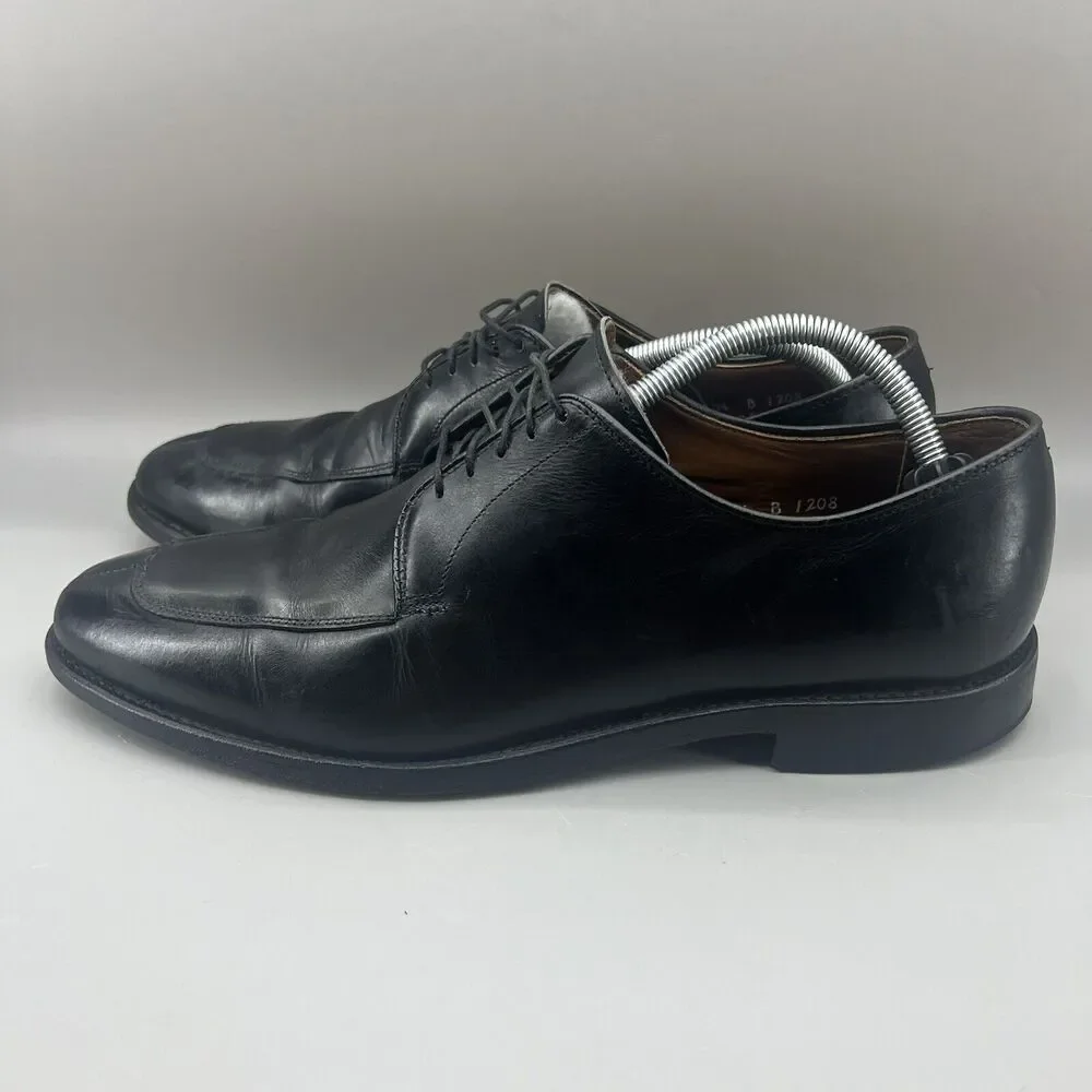 Allen Edmonds Delray Men Size 10.5 B‎ Shoes Black Leather Split Toe Oxford 9564